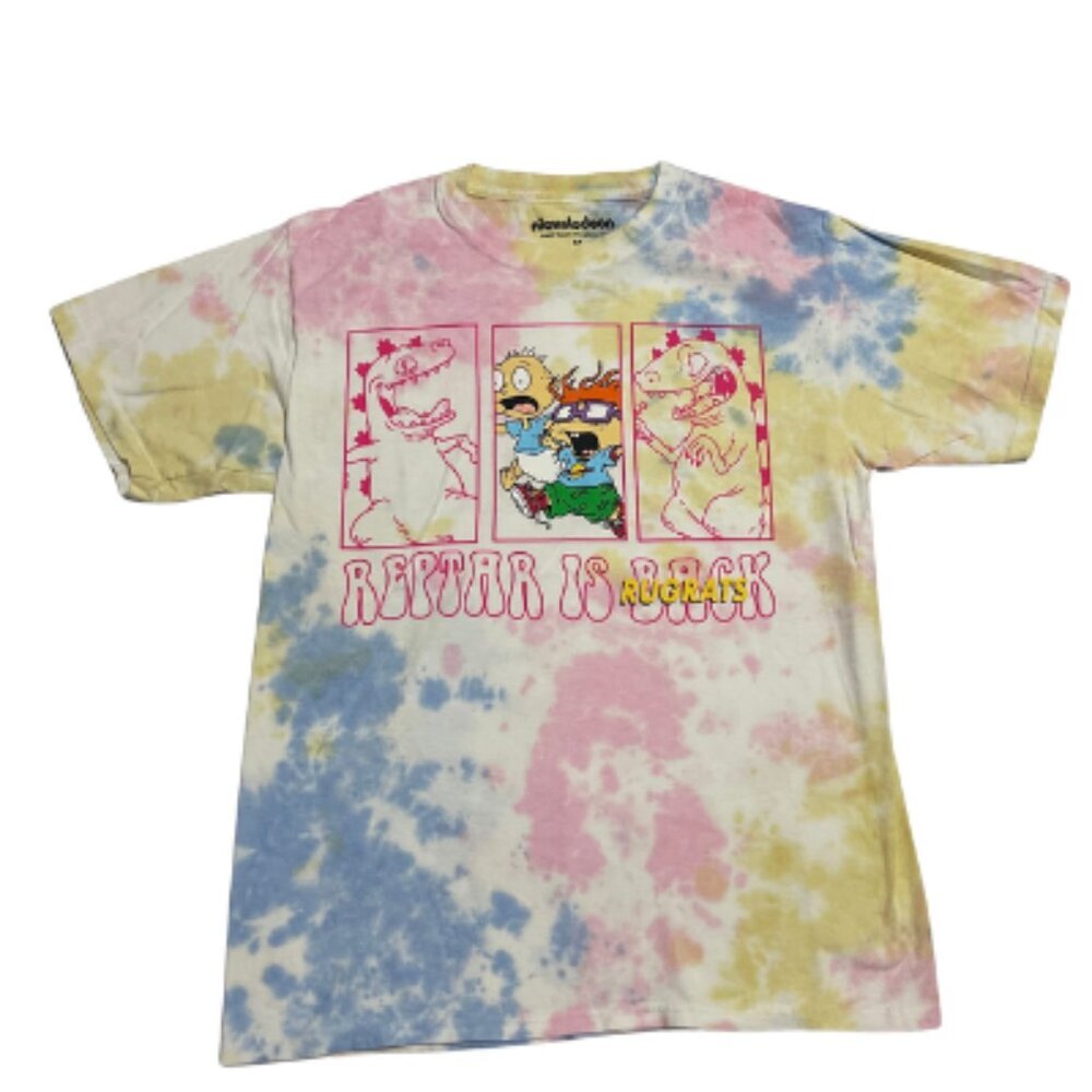 Nickelodeon Rugrats Tie Dye Graphic T-Shirt Size M Casual Short Sleeve Cotton